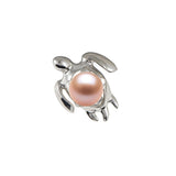 Plumeria Honu Pendant in Sterling Silver - 28mm-[SKU]