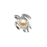 Plumeria Honu Pendant in Sterling Silver - 28mm-[SKU]