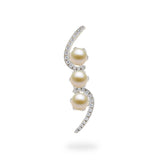 Pick-a-Pearl Bypass Pendant in Sterling Silver with Cubic Zirconia with White Pearls - Maui Divers Jewelry