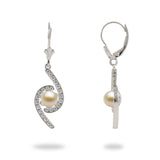 Bypass Earring Mountings in Sterling Silver with White Pearl - Maui Divers Jewelry
