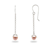 Pick-a-Pearl Maile Earrings in Sterling Silver with Pink Pearls - Maui Divers Jewelry