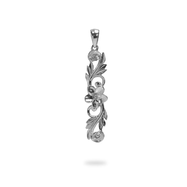 Pick-a-Pearl Hawaiian Heirloom Plumeria Pendant in Sterling Silver - 35mm - Maui Divers Jewelry