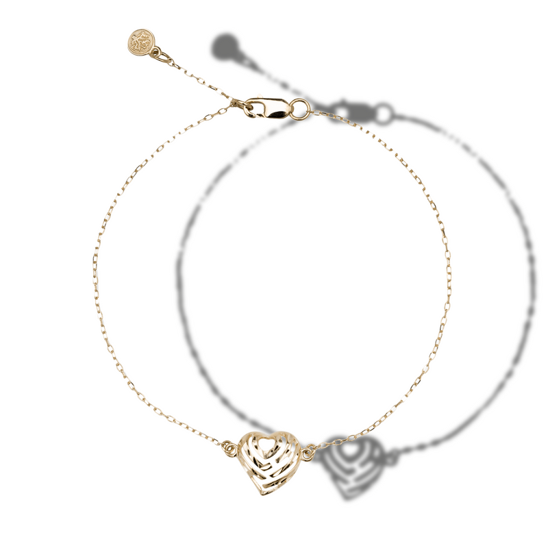 Aloha Heart Bracelet in Gold - 11mm