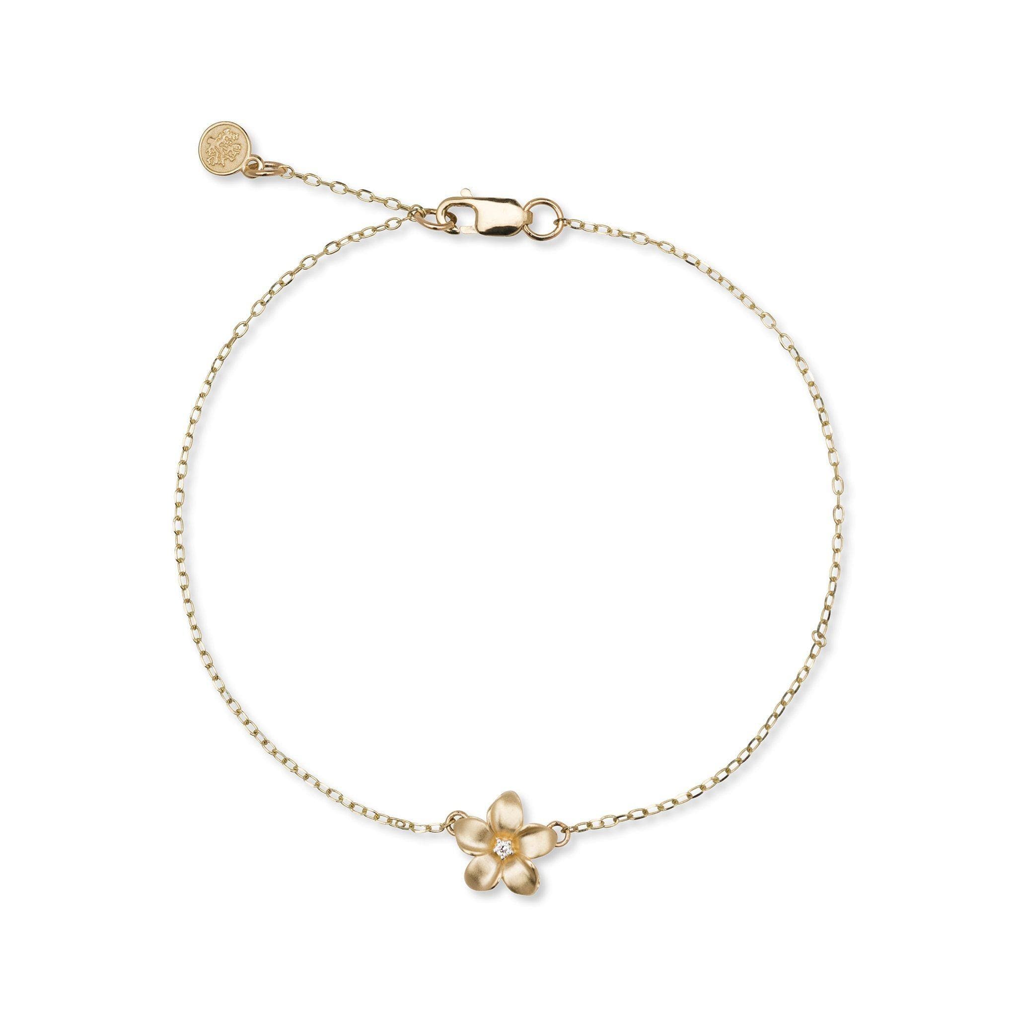 Plumeria Bracelet in Gold - 9mm-Maui Divers Jewelry