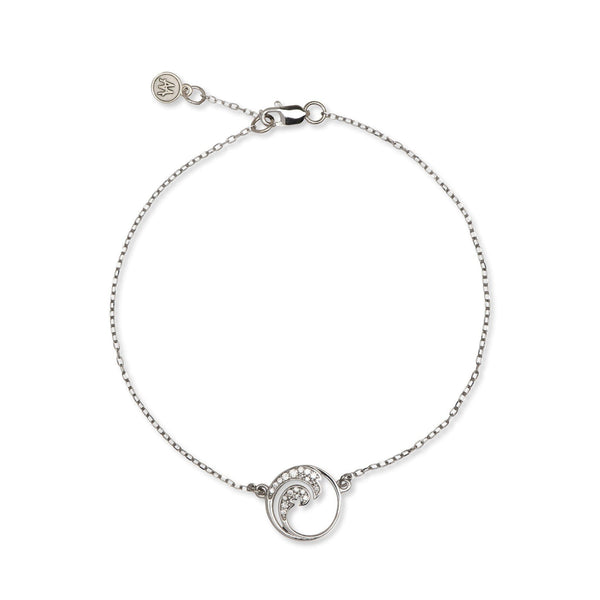 Nalu Bracelet in White Gold with Diamonds-Maui Divers Jewelry