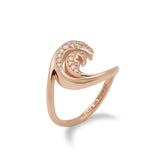 Nalu Ring in Rose Gold with Diamonds - 15mm-Maui Divers Jewelry