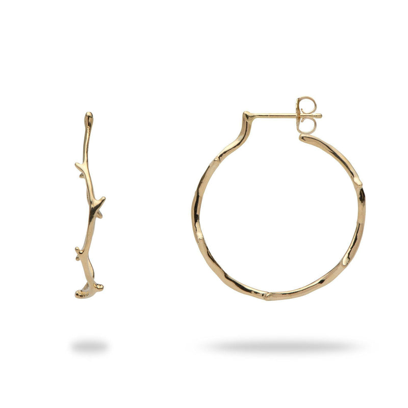 Hawaiian Heritage Earrings in Gold - 25mm-Maui Divers Jewelry
