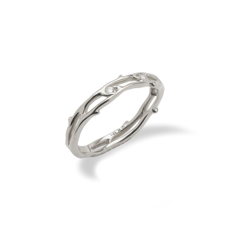 Hawaiian Heritage Ring in White Gold with Diamonds-Maui Divers Jewelry