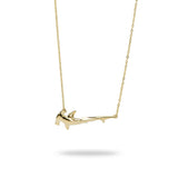 16-18" Adjustable Hammerhead Shark Necklace in Gold-Maui Divers Jewelry