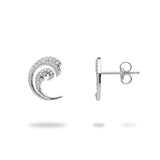Nalu Earrings in White Gold with Diamonds - 12mm-Maui Divers Jewelry