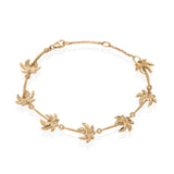 Adjustable Paradise Palms - Palm Tree Bracelet in Gold with Diamonds - Size 6.5-8"