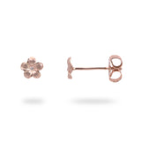Plumeria Earrings in Rose Gold with Diamonds - 5mm - Maui Divers Jewelry