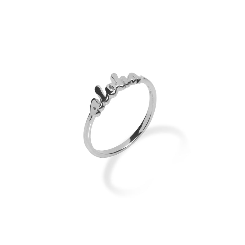 Aloha Ring in White Gold - Maui Divers Jewelry
