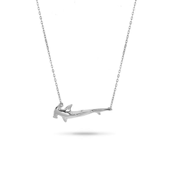 Adjustable Hammerhead Shark Necklace in White Gold - Maui Divers Jewelry