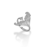 Moon Mermaid Ring in White Gold with Diamonds - Maui Divers Jewelry