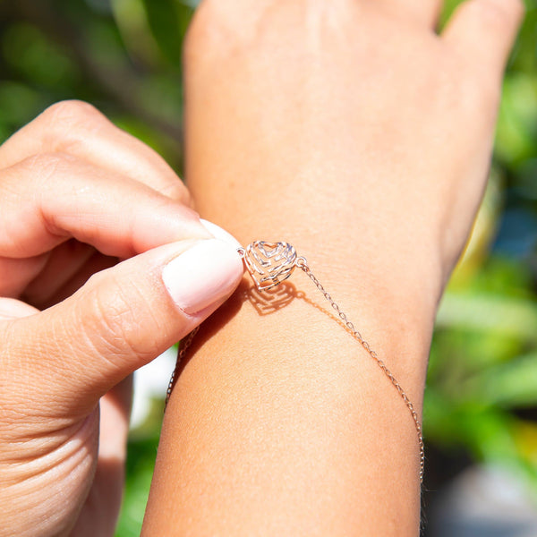 Aloha Heart Bracelet in Rose Gold - 11mm-Maui Divers Jewelry