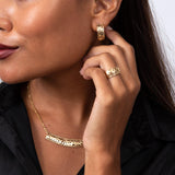 Monstera Hoop Earrings in Gold - 20mm-Maui Divers Jewelry