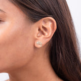 Nalu Earrings in Gold with Diamonds - 12mm-Maui Divers Jewelry