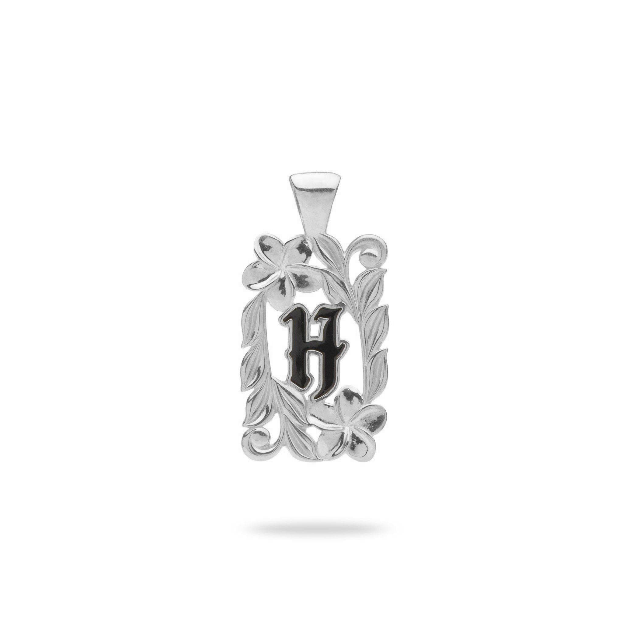 Special Order Hawaiian Heirloom Initial Pendant in White Gold - 014-03615-H-14W