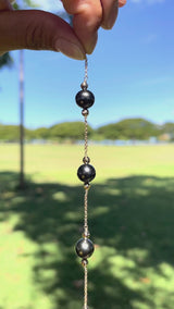 Tahitian Black Pearl Bracelet in Gold - 9-10mm - Size 7.5-8"